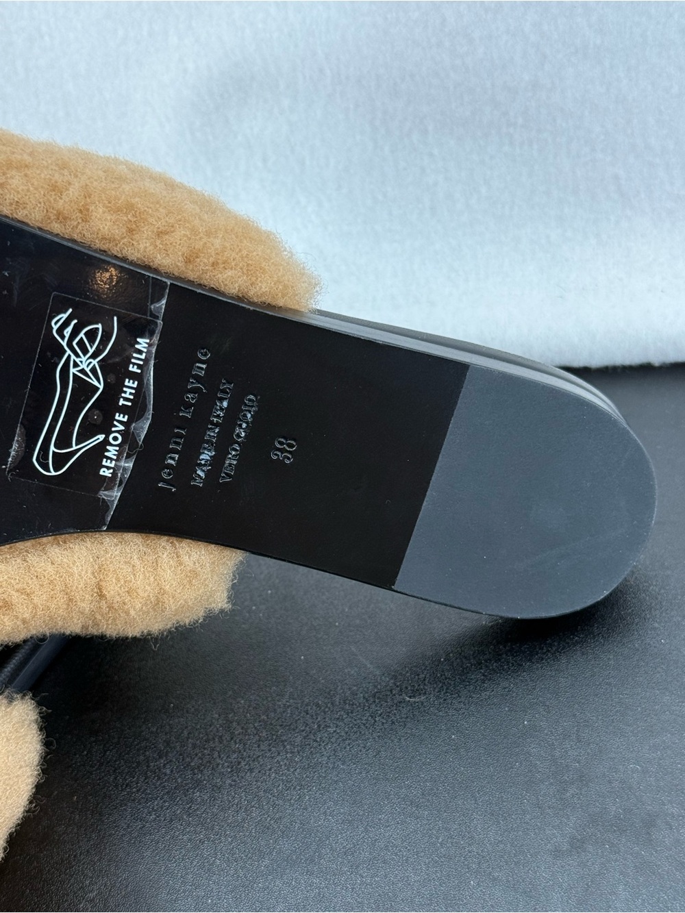 Jenni Kayne Cozy Faux Shearling Slides - Camel/Tan - Picture 5 of 7